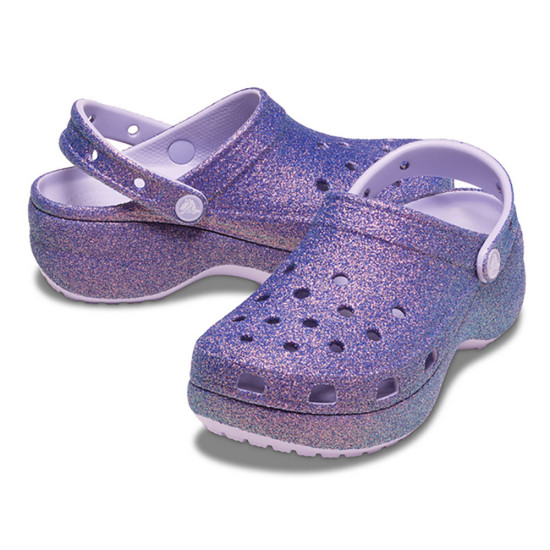 Crocs Classic Platform Iridescent Glitter Clog